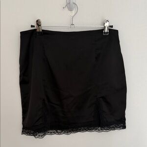 Superdown Black Mini Skirt with Lace Detail